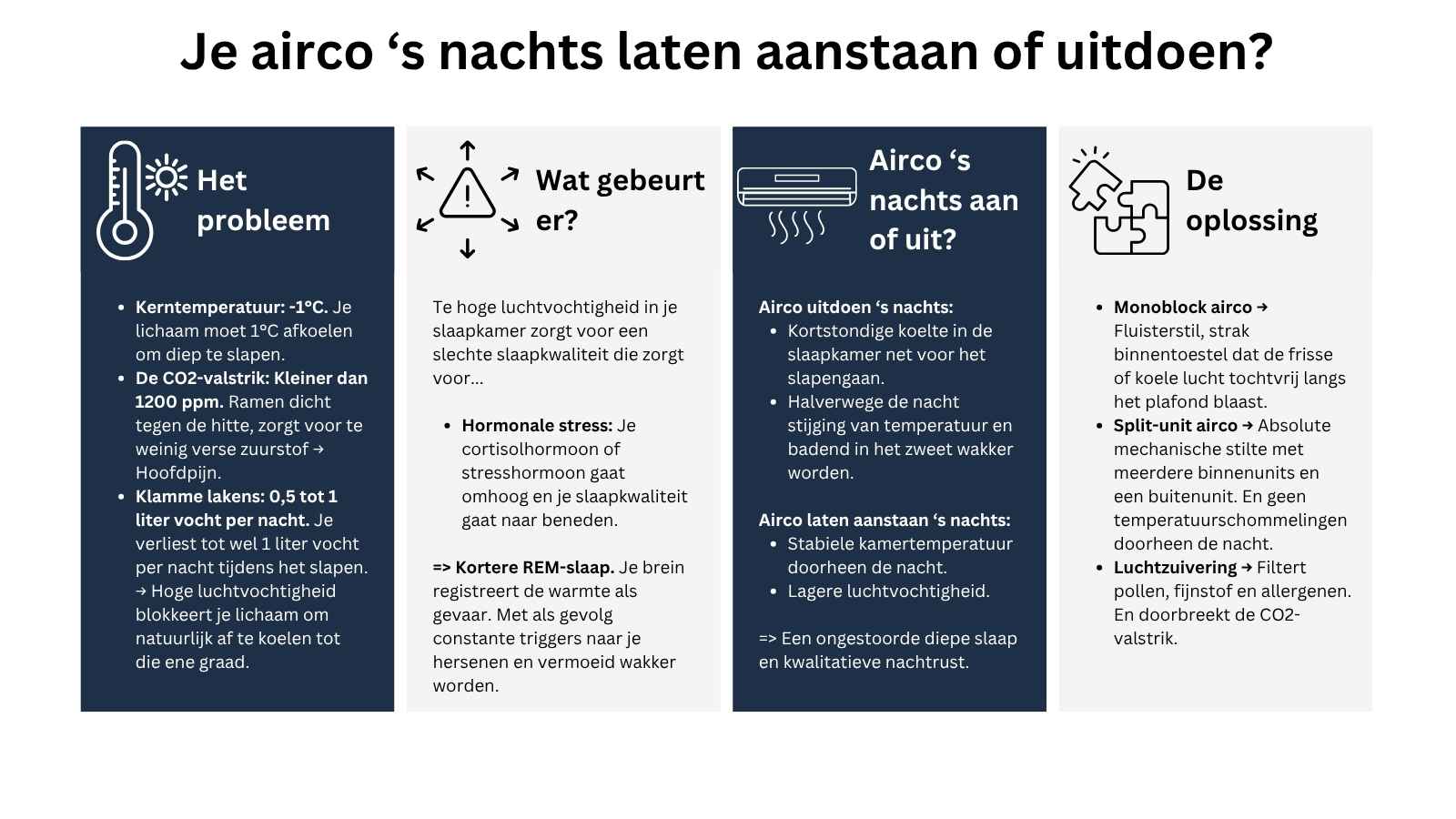 Airco 's nachts aan of uit?
